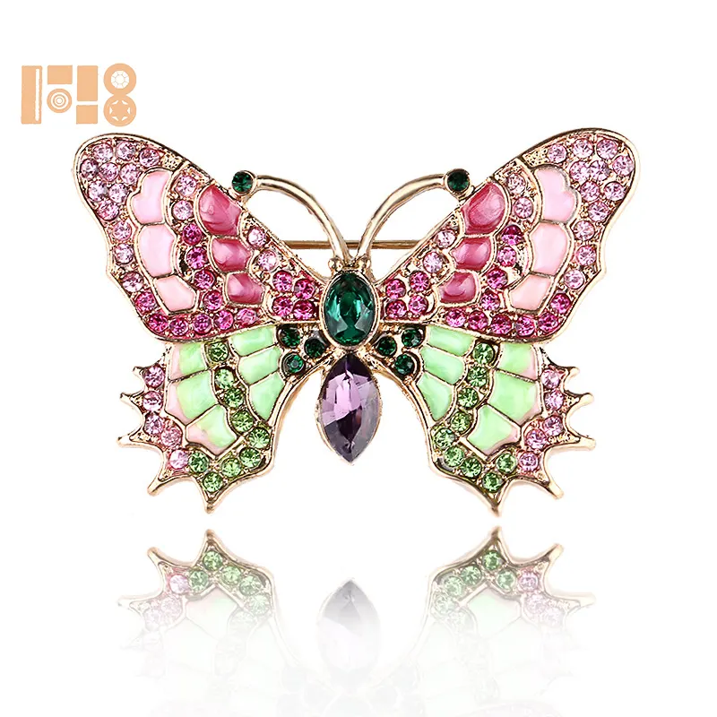 Fashion Jewelry new oil drip enamel insect butterfly brooch high-end animal coat button brooch custom design