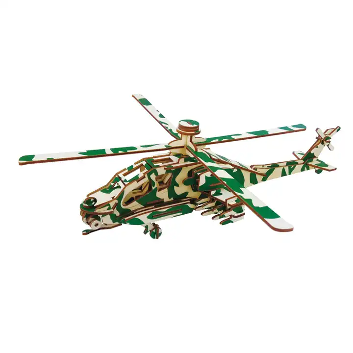Quebra Cabeça Infantil De Madeira Helicóptero