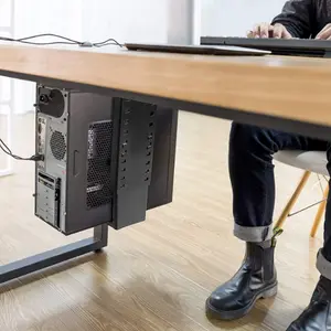 JH-Mech מתכוונן קיר מחשב הר עם 360 מסתובב מעבד מדף שולחן במשרד הנהלה מעבד צג מחזיק