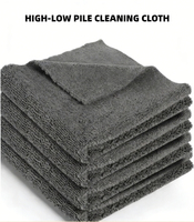 Serviette de nettoyage automobile en microfibre double face à poils longs et courts, absorbante, sans peluches, pour le detailing auto