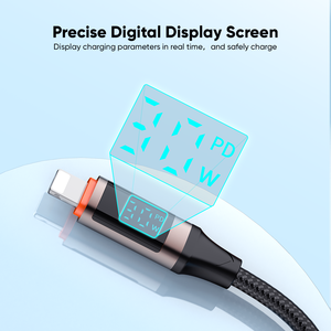 VIDVIE cắt-cạnh nhiệt độ thấp 30W sạc nhanh mật độ cao dệt Cáp dữ liệu với màn hình <span class=keywords><strong>LED</strong></span> - Product Image 4