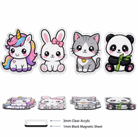 Aimant de réfrigérateur personnalisé en acrylique, motif pastèque mignon, Kawaii, découpé à la forme, 3 mm, avec support magnétique noir, vente en gros, décoration estivale