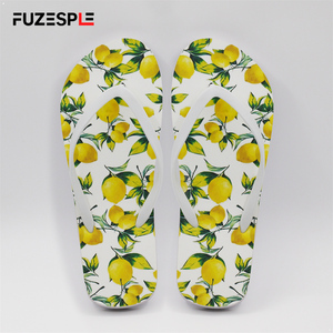 Sandalias Planas para Mujer con Estampado de Limones Frescos, Minimalistas, con Tira Blanca, Ligeras, para Verano, Playa, Piscina, Citas - Product Image 1