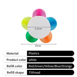 Produits de promotion imprimés stylo surligneur 5 couleurs forme de fleur stylo marqueur cadeau personnalisé pour la publicité - Product Image 3