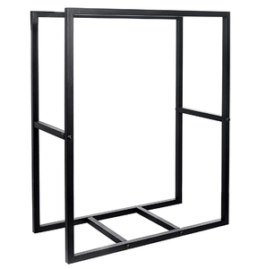 Support de bois autoportant extérieur/intérieur de 30 pouces, support de stockage de bûches de bois de chauffage en métal enduit de poudre noire - Product Image 2