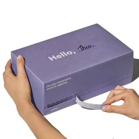 Boîte d'expédition en carton ondulé personnalisée avec bande de déchirement pour fermeture éclair, sans ruban adhésif, pour l'emballage de colis porte-bonheur