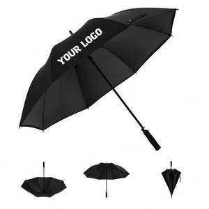Parapluie de golf droit XJ 30 pouces en fibre de verre coupe-vent à ouverture automatique, prix abordable, pour la vie quotidienne, avec logo personnalisé, pour hommes - Product Image 1