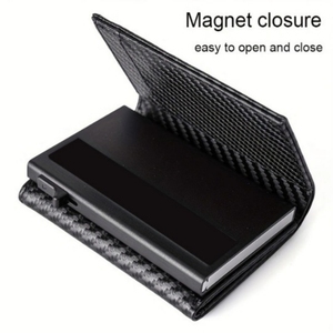Vente en gros d'usine pour portefeuille antivol <span class=keywords><strong>Airtag</strong></span> en cuir, blocage RFID, <span class=keywords><strong>porte</strong></span>-cartes automatique en cuir véritable - Product Image 6