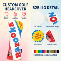 PRIMUS GOLF Housse de protection pour tête de club de golf en cuir PU, style graphique vintage 'Candy', sur commande personnalisée