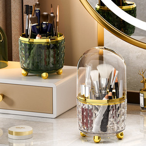 Yimijia Makeup Brush Storage Tube Rotating Dustproof Cosmetic Organizer Desktop Lipstick Eyeshadow Rack - Product Image 1