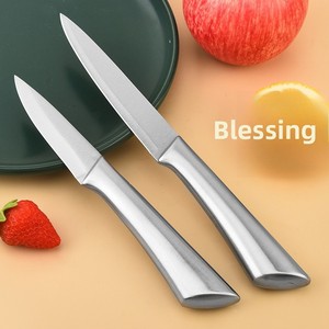 Ensemble de couteaux de cuisine en acier inoxydable en gros, manche ergonomique creux, lame tranchante, couteau de chef, couteau à steak, couteau à fruits, emballé sur <span class=keywords><strong>carte</strong></span> blister - Product Image 1