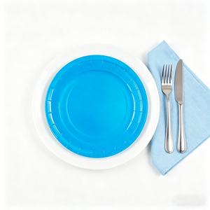 Juego de 8 Platos de Papel Azul Bebé de 17 cm para Fiestas, Decoración de Cumpleaños, Vajilla - Product Image 6
