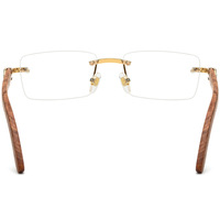 Lunettes sans monture en bois de luxe diamant décoration qualité hommes Prescription myopie monture optique lunettes d'usine lunettes sans monture