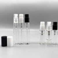 Mini flacon de parfum de voyage rond noir blanc échantillon mince de logo personnalisé 3/5 ml avec atomiseur pulvérisateur de parfum
