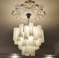 Lustre en cristal de verre de Murano de style français, type branche, LED, fabriqué à la main, vente directe d'usine, éclairage transfrontalier