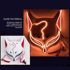 หน้ากากจิ้งจอก LED เรืองแสง PVC ครึ่งหน้า หน้ากากแมว สำหรับงานเรฟ คอสตูม อนิเมะ งานแฟนซี งานเทศกาล ปาร์ตี้ คอสเพลย์ อุปกรณ์ประกอบฉากสำหรับฮาโลวีน - Product Image 4