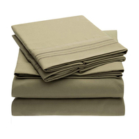 Brossé microfibre ensemble de draps taie d'oreiller