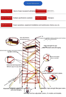 Échafaudage mobile en fibre de verre Xinxing TOOL 6M, échafaudage en FRP