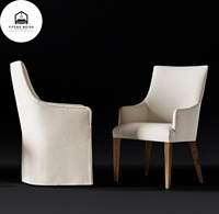 Chaise de salle à manger antique française style élégant et sculpture décorative dans son cadre en bois massif surface en cuir PU