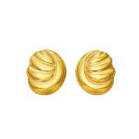 Boucles d'oreilles clous texturées incurvées plaquées or PVD 18 carats haut de gamme en acier inoxydable 316L torsadé pour femme