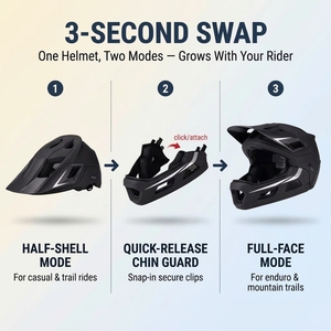 <span class=keywords><strong>Casco</strong></span> Ligero <span class=keywords><strong>Desmontable</strong></span> para Niños, Integral, Doble Propósito, para Bicicleta de Montaña, Descenso, Bicicleta de Equilibrio y Patinete - Product Image 3