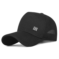 Gorra de béisbol de 5 paneles estilo chino con corona rígida, 100% poliéster, común para verano, malla transpirable tipo sándwich, ajustable, protección solar