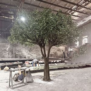 Fabricant d'arbres artificiels de 4 m, olivier artificiel sur mesure de grande taille, décoration intérieure et extérieure pour restaurant, cour - Product Image 3