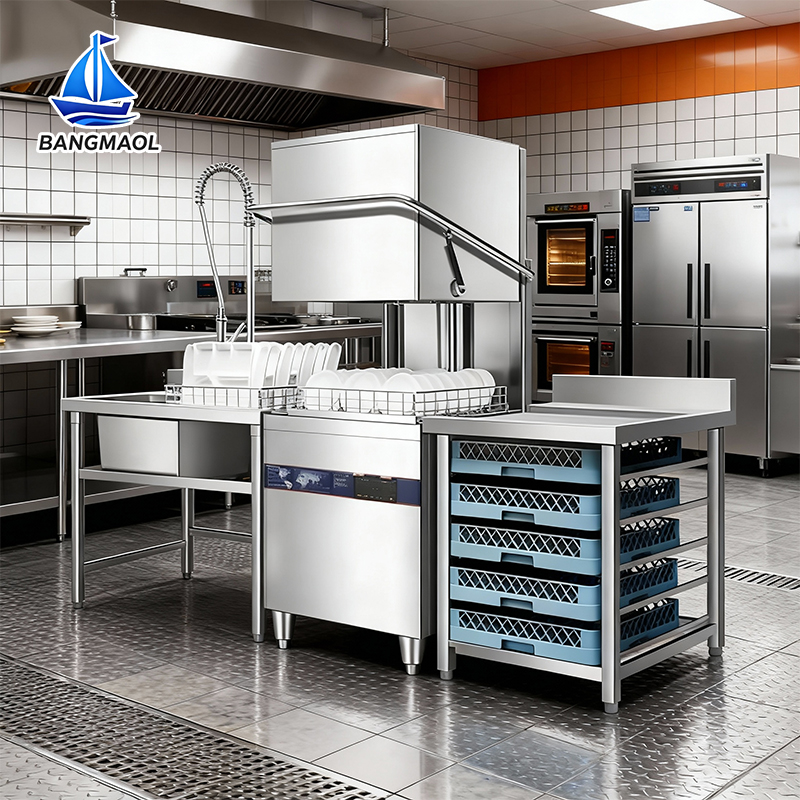 Hood Type Commercial Dishwasher High Temperature Sterilization Smart Machine for School Canteen Hotel Catering Kitchen