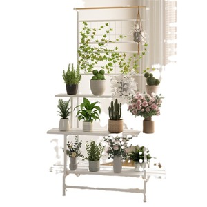 Soporte de flores de varias capas con estante para sala de estar, dormitorio, uso interior y exterior - Product Image 5