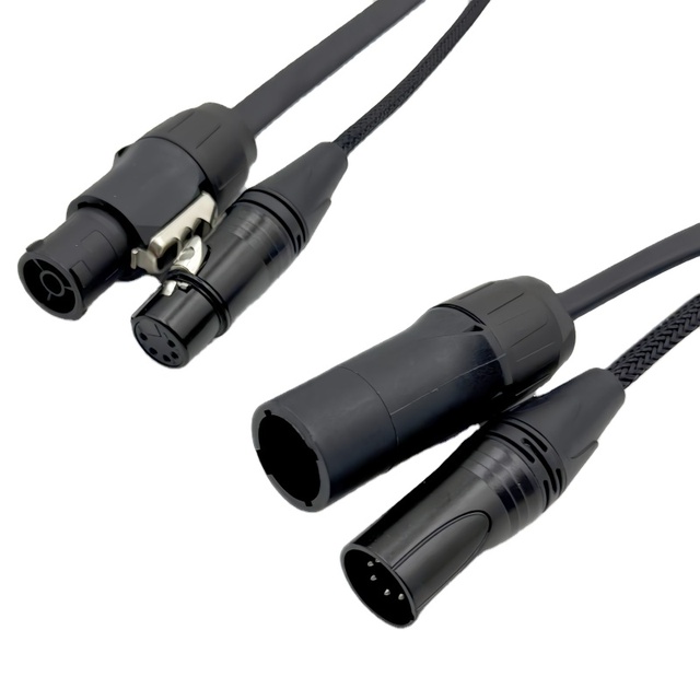 XLR 5P Hybrid Audio Video Power Cable Light Control Powercon True1 DMX Combo Cable