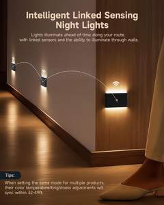 Lampe murale à <span class=keywords><strong>d</strong></span>étecteur de mouvement, lumière <span class=keywords><strong>d</strong></span>'<span class=keywords><strong>escalier</strong></span> noire, fixation magnétique, rechargeable, à intensité variable, veilleuses pour couloir et <span class=keywords><strong>escalier</strong></span> - Product Image 4