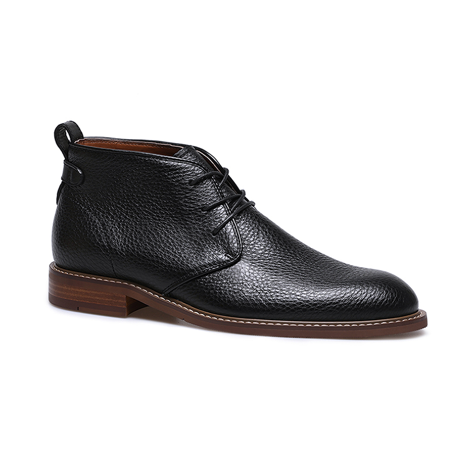 Оптовая продажа, Мужская зимняя обувь ручной работы на плоской подошве, черные классические ботинки