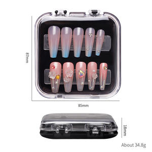 Étui de présentation portable pour ongles en ABS carré mini, avec vitrine transparente renforcée 3D, nouveau design, pour salon de manucure - Product Image 4