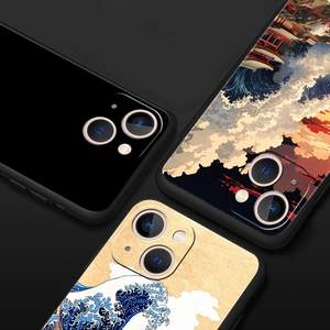 Mode <span class=keywords><strong>japon</strong></span> <span class=keywords><strong>la</strong></span> grande <span class=keywords><strong>vague</strong></span> de Kanagawa étui de téléphone de luxe pour iPhone 13 15 14 12 Mini 11 16 Pro MAX XR X SE XS 7 8 Plus couverture - Product Image 2
