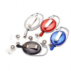 Porte-badge rétractable gravé sur mesure - Clip mousqueton ovale, finition mate, porte-clés - Product Image 2