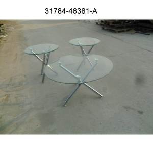 Ensemble de table basse ronde moderne cadre en acier inoxydable pour salon salle à manger villa extérieure 31784-46381 - Product Image 1