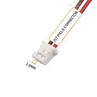 Kabel JST PH2.0 1.0 UL1007 2P 1.25mm 22AWG Crimped 2mm 2pin Connector dengan Kabel Mini Micro 2 Wire Cable Assembly PHR-2