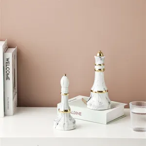 Scandinavian Design Modern Home Decoration Handcraft Cartoon Dinosaur Ceramic Marble And Gold Ornaments Chess Item