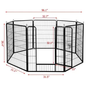 エクササイズペンゲートフェンス折りたたみ式犬用クレート8パネル24インチ犬小屋ペット動物用ペンプレイペン屋外屋内