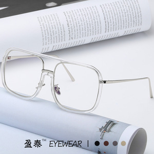 แว่นตาใสทรงสี่เหลี่ยมเต็มกรอบ UV400 สำหรับทุกเพศ - Product Image 1