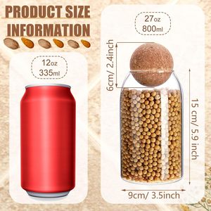 Frascos de Vidrio Decorativos de Alta Calidad con Tapa de Bambú para Almacenamiento de Alimentos, Arroz, Especias, Espaguetis y Pasta - Product Image 6