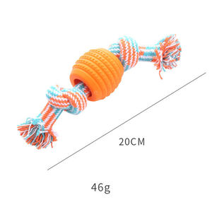 Anti Bite Teeth Cleaning Eco-Friendly Durable Pet Dog Chew <b>Toy</b> TPR Material Double Knot <b>Ball</b> - Product Image 3