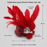 Broche en plumes élégante pour costume et robe de soirée, pince à cheveux légère en tissu de soie pour fête et célébration