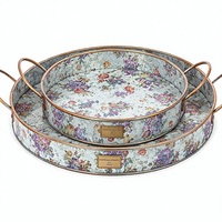 Ensemble de 3 jardinières en métal galvanisé à motif floral vintage pour la maison et le jardin