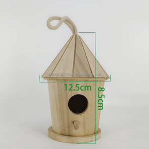 Nid suspendu en bois rustique pour l'extérieur, 10 pièces, meilleure vente, maison d'oiseaux, nouveau nid décoratif en bois - Product Image 6
