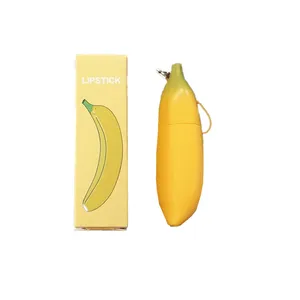 Cute small sample yellow Banana lip balm bottle lipstick tube cosmetics packaging containers empty lip balm tube