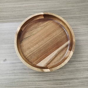 Cuenco para servir ensalada de frutas ecológico de madera de acacia pulida de alta calidad, Pedestal clásico para hoteles, restaurantes, fiestas - Product Image 5
