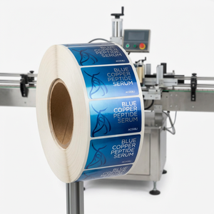 ฉลากขวดเพปไทด์ทองแดงสีน้ำเงินขนาด 10 มล. แบบมืออาชีพ กันน้ำ ฟอยล์สีเงินเมทัลลิก สติกเกอร์เครื่องสำอางแบบกำหนดเอง - Product Image 3