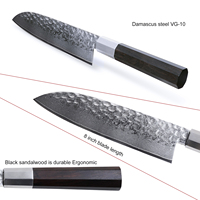Couteau de chef japonais de haute qualité, multi-usages, durable, 67 couches d'acier VG10, écologique, ambidextre, 60 HRC, noir