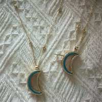 Collier médaillon lune plaqué or 18 carats de luxe, pendentif ouvrable en émail bleu exquis, accessoires de bijoux personnalisables DIY, prêt à expédier